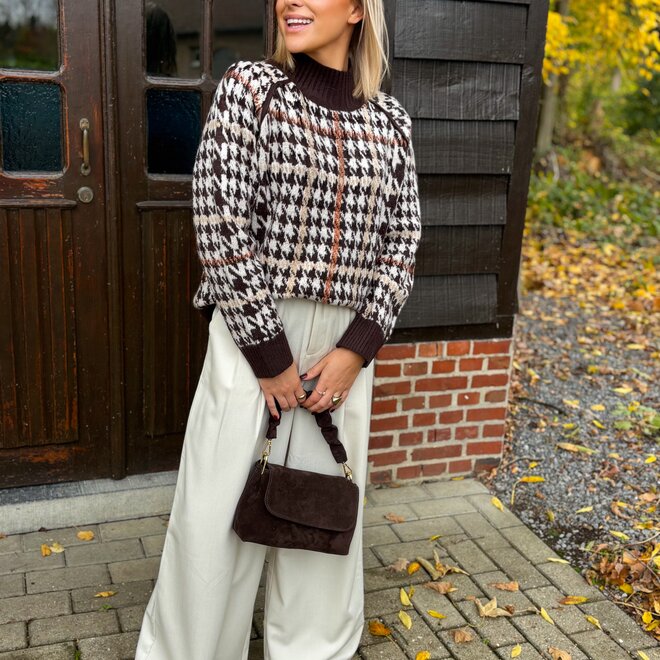 The tartan touche pull brown