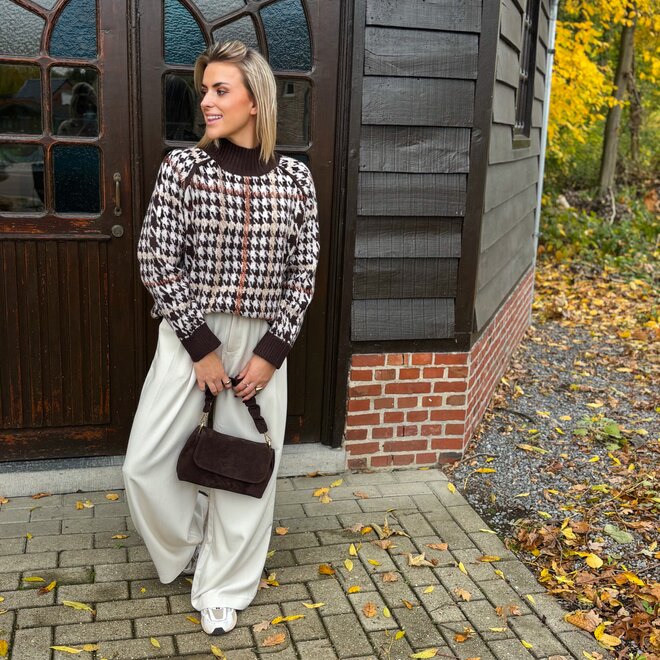 The tartan touche pull brown