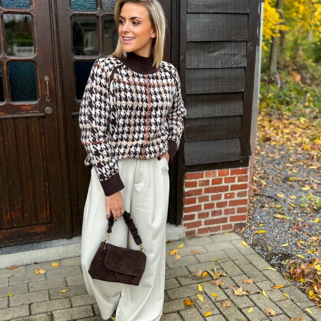 The tartan touche pull brown