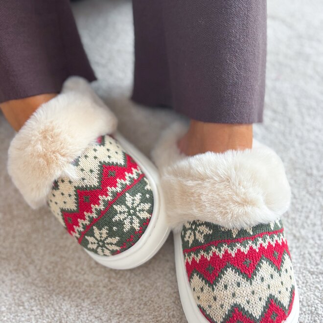 Cozy Winter Slippers Green