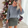 Tweed Plaid Skirt Khaki