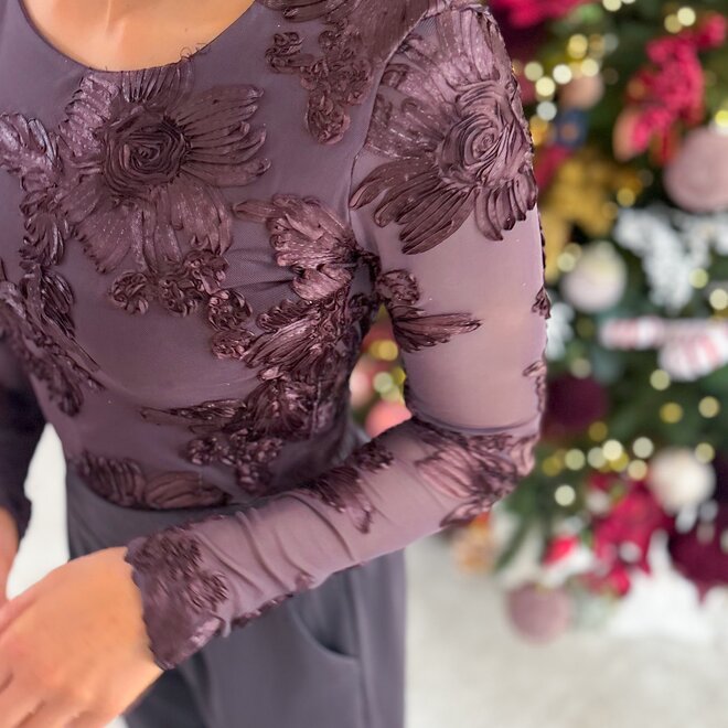 Silhouette de Fleur Body Burgundy