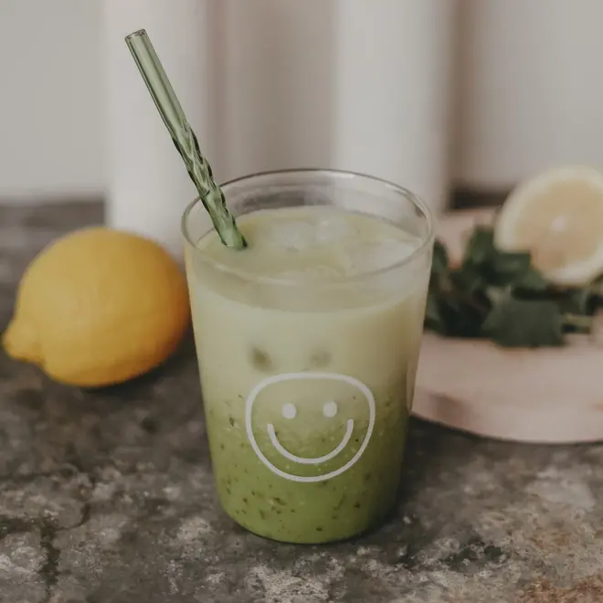 Twisted Glass Straws Set of 4 Green