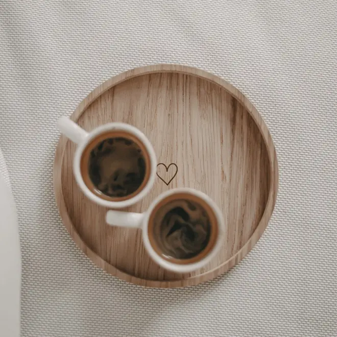 Love eikenhout onderzetter 16 cm