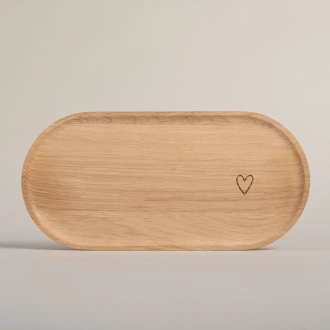 Love eikenhout onderzetter 25 x 12 x 1,5 cm