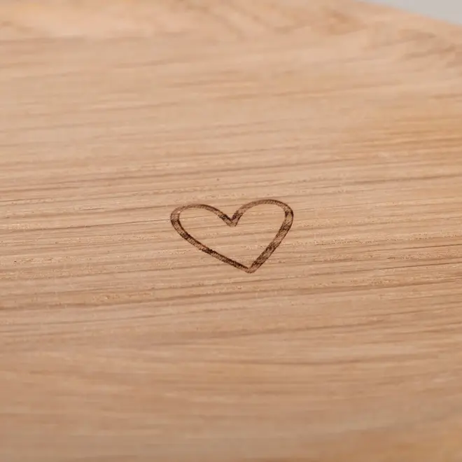 Love eikenhout onderzetter 25 x 12 x 1,5 cm
