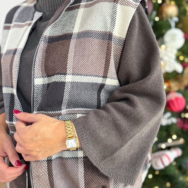 Cashmere Flared Sleeve Pull Brown