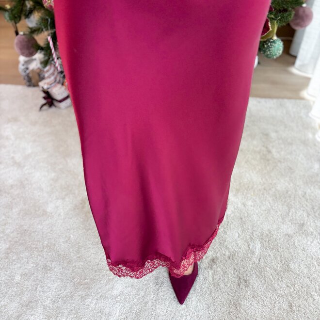 Céleste skirt wine red