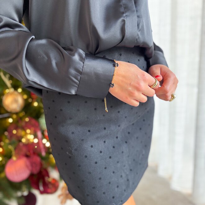 Dotty Dream Skirt Black