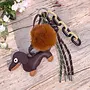 Dachshund Bag and Keychain with Pompom