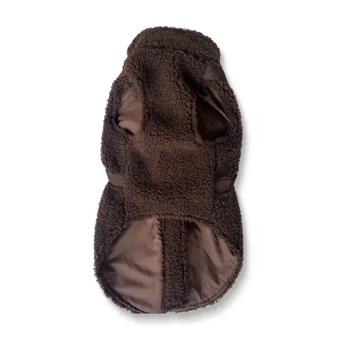 Teddy Dogjacket with Zipper Brown