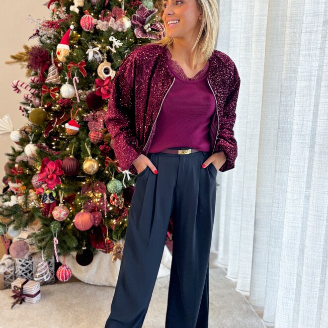 Finesse Lace Top Bordeaux