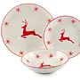 18-Piece Christmas Reindeer Plate Set