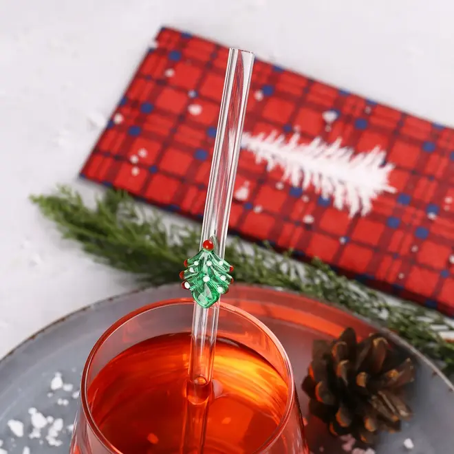 Handmade Glass Straw Christmas Tree
