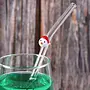 Handmade  Snowman Glass Straw
