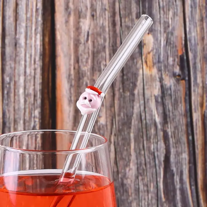 Handgemaakt Glazen Rietje Kerstman