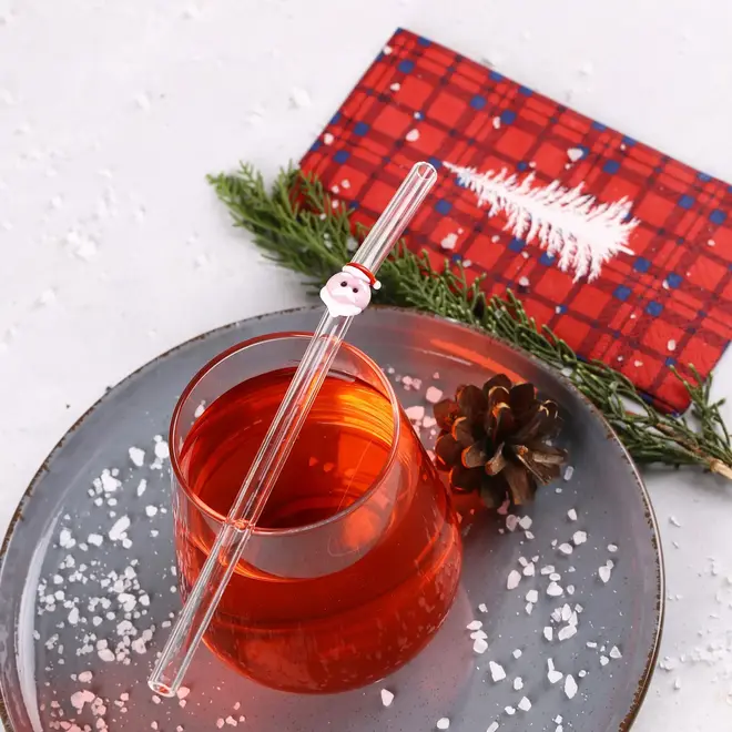 Handgemaakt Glazen Rietje Kerstman