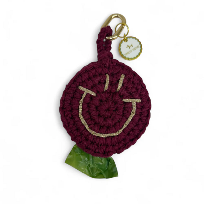 Poopbag Smiley Burgundy