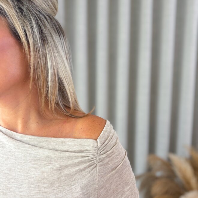 Not so basic top taupe