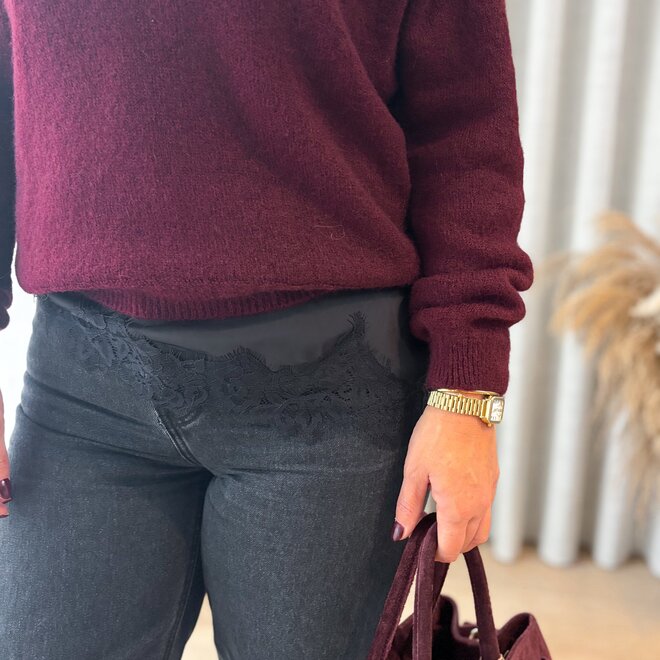 Silk Serenade Asymmetric Top Black