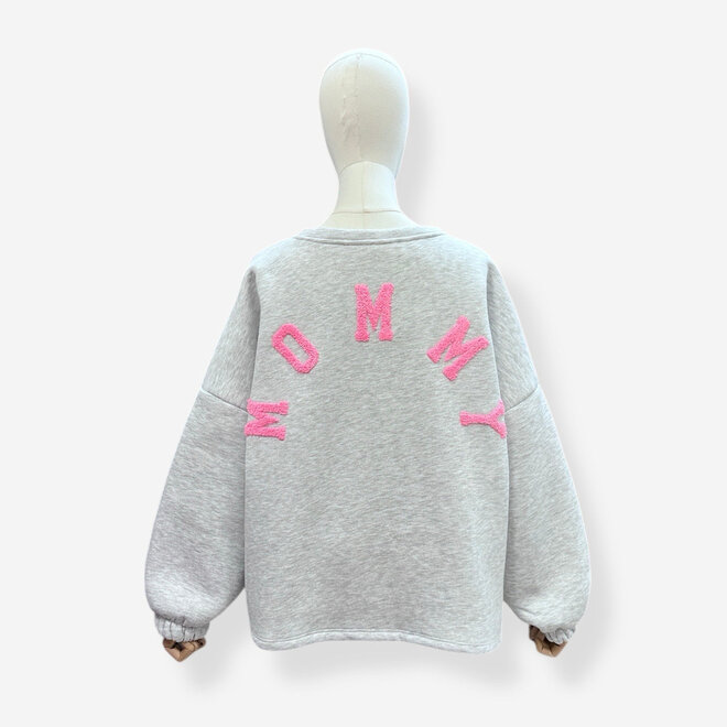 Mommy Sweater Grey - pink
