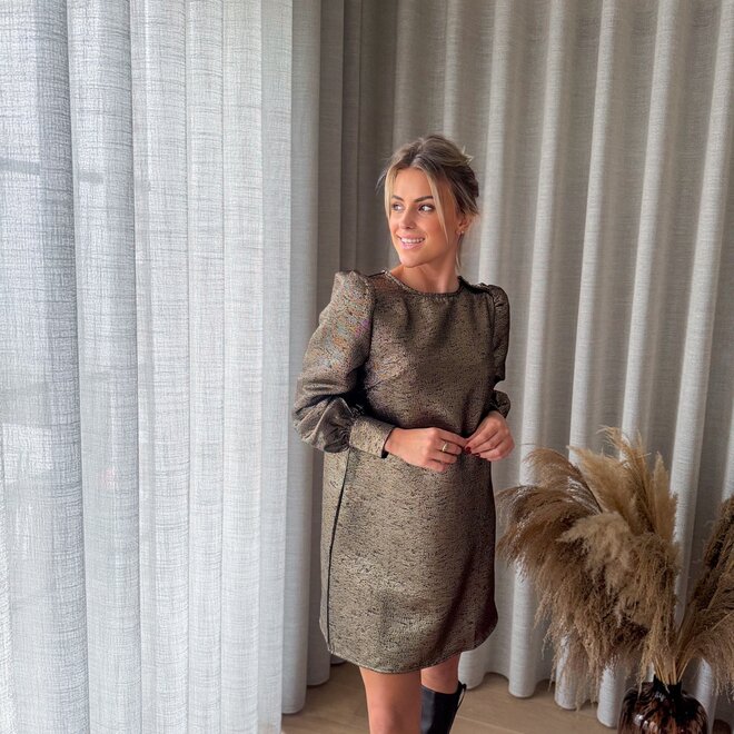 The gold shimmer dress