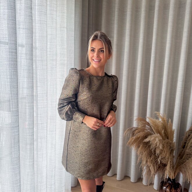 The gold shimmer dress