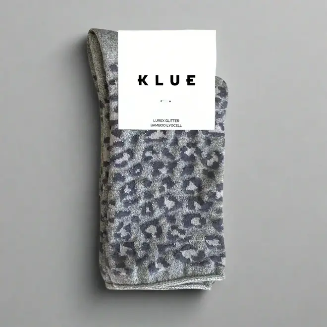 Klue dust Star sokken van zijde en wol Leopard grey