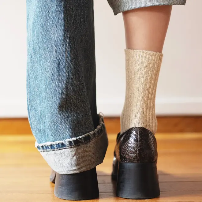 Klue katoenen sokken met patroon beige