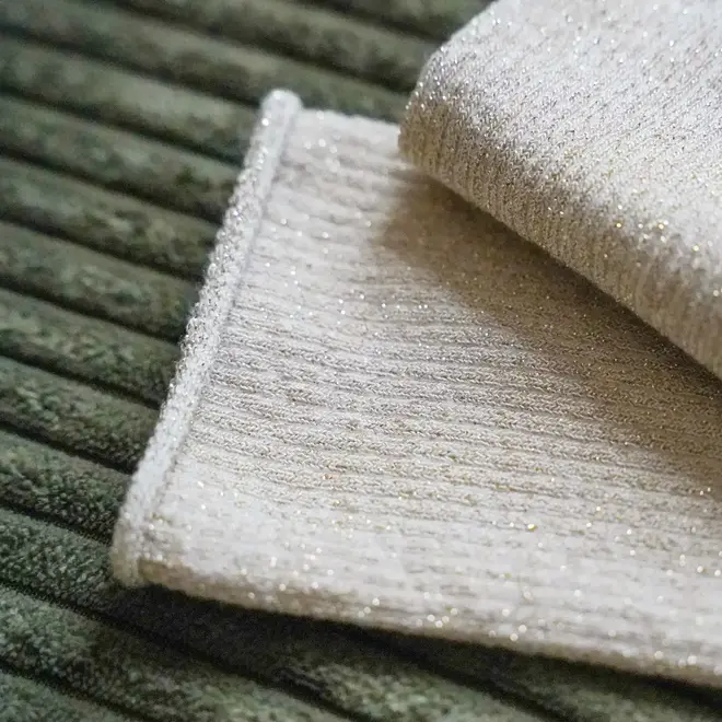 Klue glitter lurex sokken beige