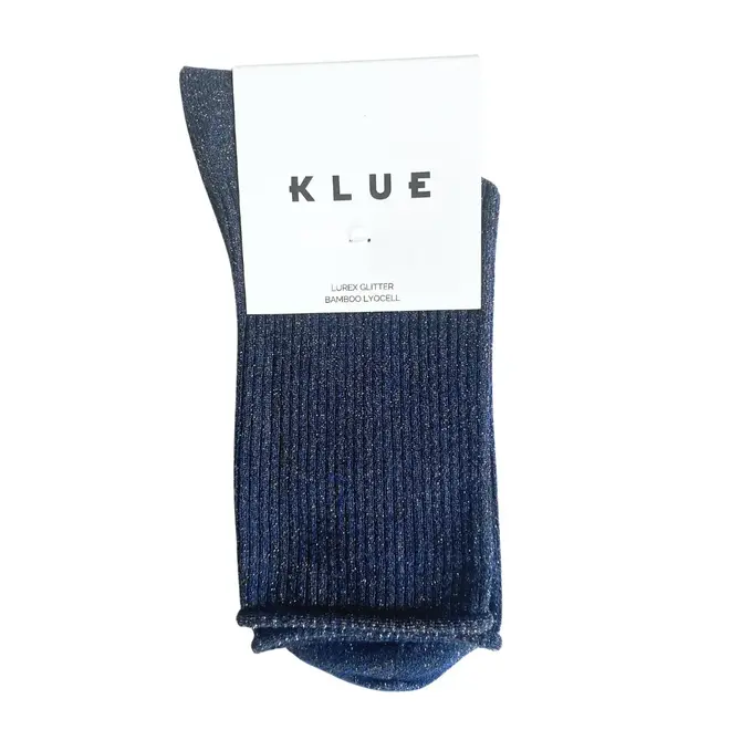 Klue glitter lurex sokken donkerblauw