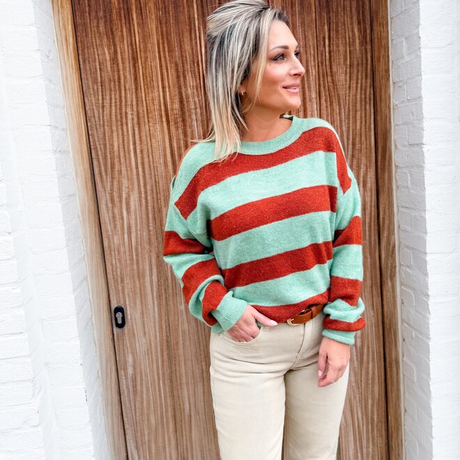 Shoulder peek mint/rusty