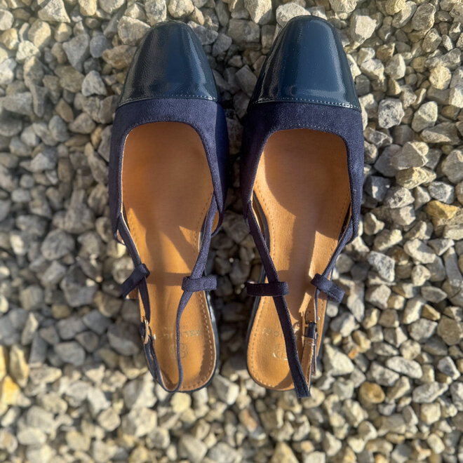 Suédine slingbacks navy