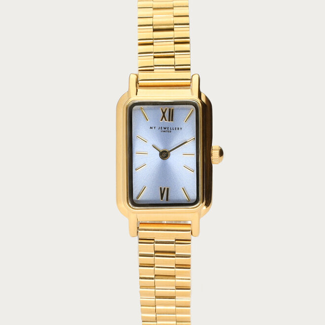 Vierkante horloge met lavender wijzerplaat