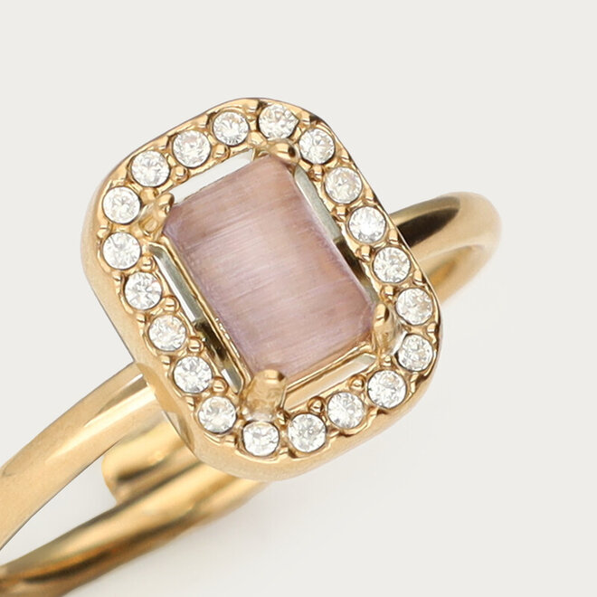 Vintage ring licht roze