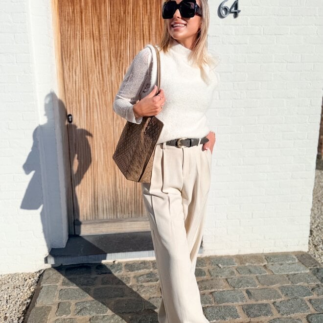 Flow fit pants beige