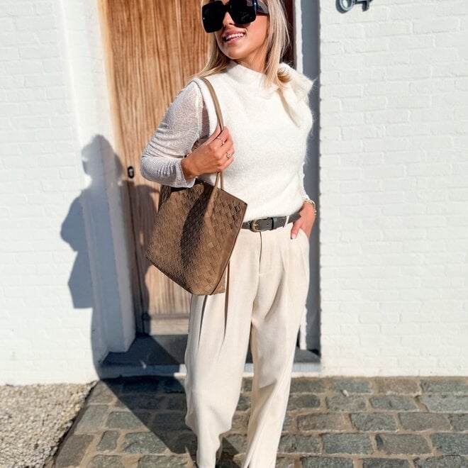 Flow fit pants beige