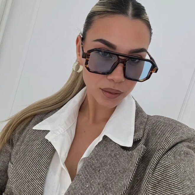 Annakey deni leopard blue sunglasses
