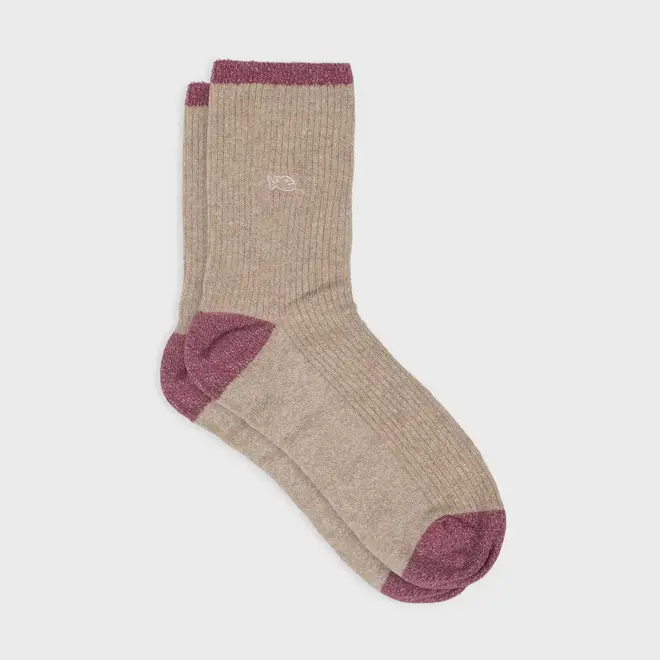 Billy glitter beige blush socks