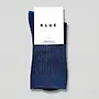 KLUE Pointelle fine rib socks marineblauw