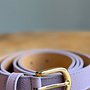 Lederen riem lila met gesp