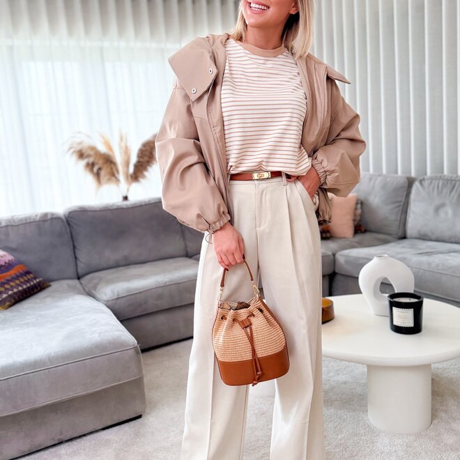Flow fit pants beige