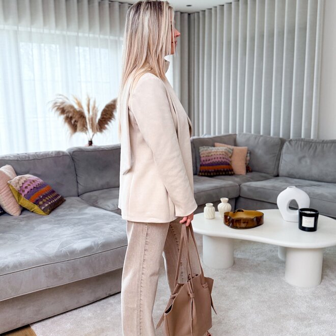 Form scarf blazer beige