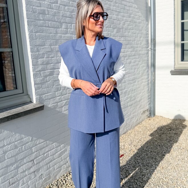 The frame sleevless vest blue