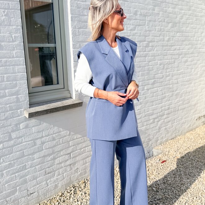 The frame sleevless vest blue