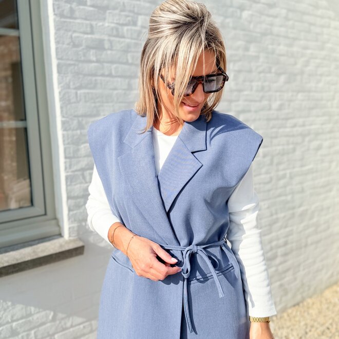 The frame sleevless vest blue