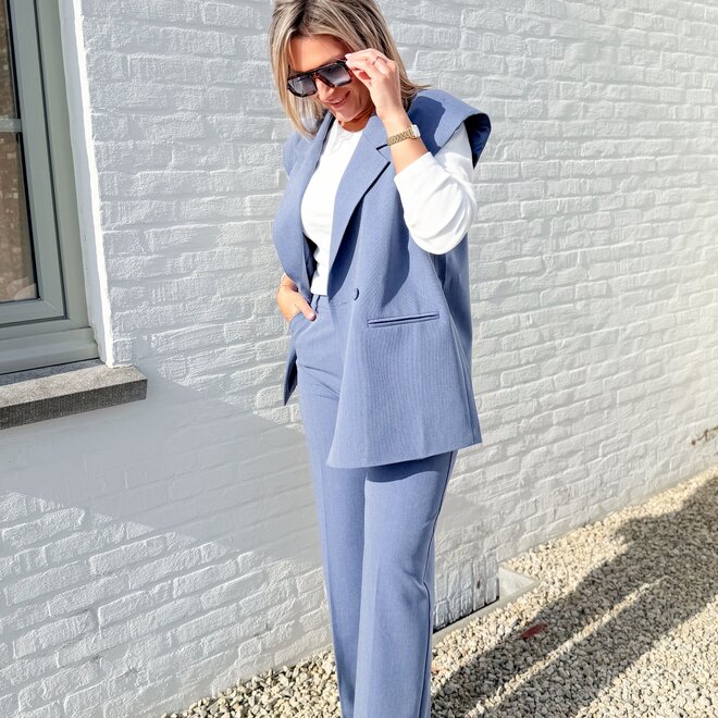 The frame sleevless vest blue