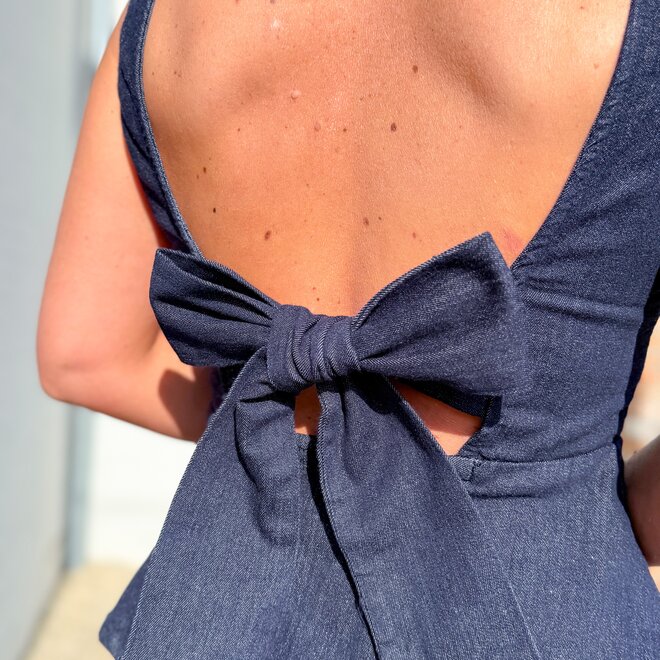 Bow denim top