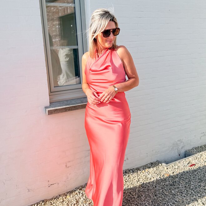 Light twisted dress corail