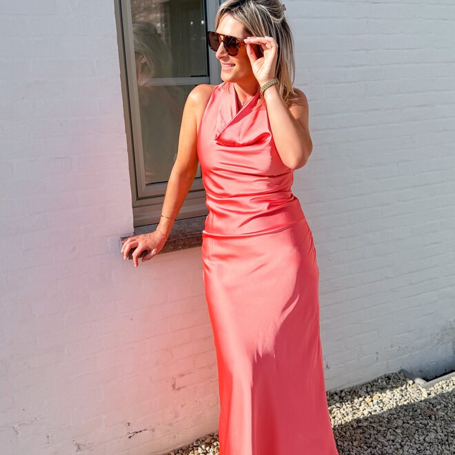 Light twisted dress corail